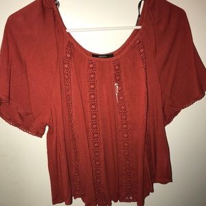 Reddish Orange Forever 21 Blouse
